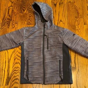 Snozu grey striped performance fleece lined jacket size medium (10/12)